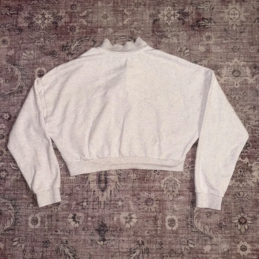 Nike Sportswear Essential Fleece 1/2 Zip Crop Sweatshirt Gray CJ2156-051 Medium